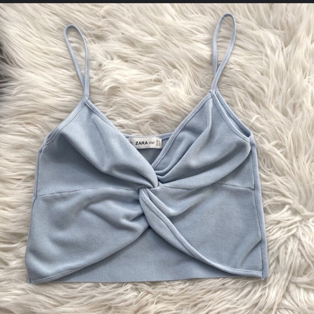 Zara Baby Blue Twist Top - Picture 3 of 6